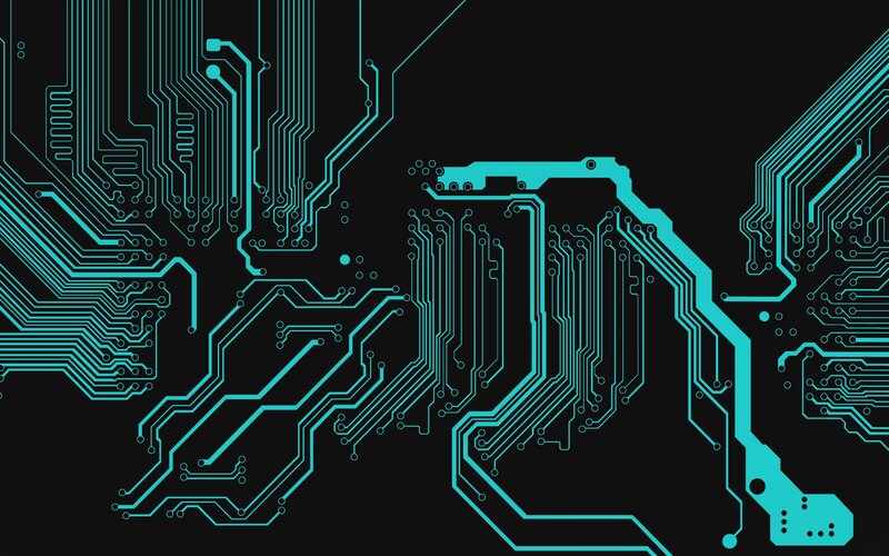 Circuit Board Pattern — Teal
