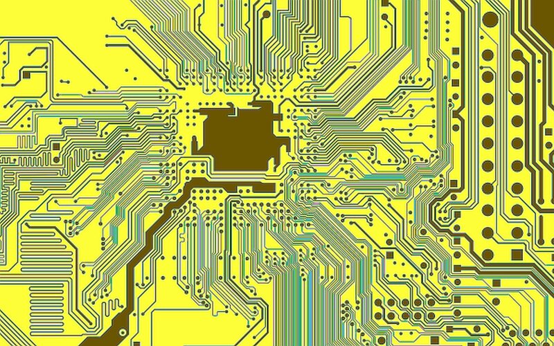 Circuit Board Pattern — Yellow