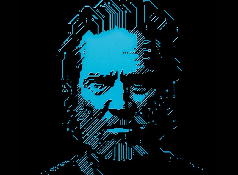 circuit board portrait of a man