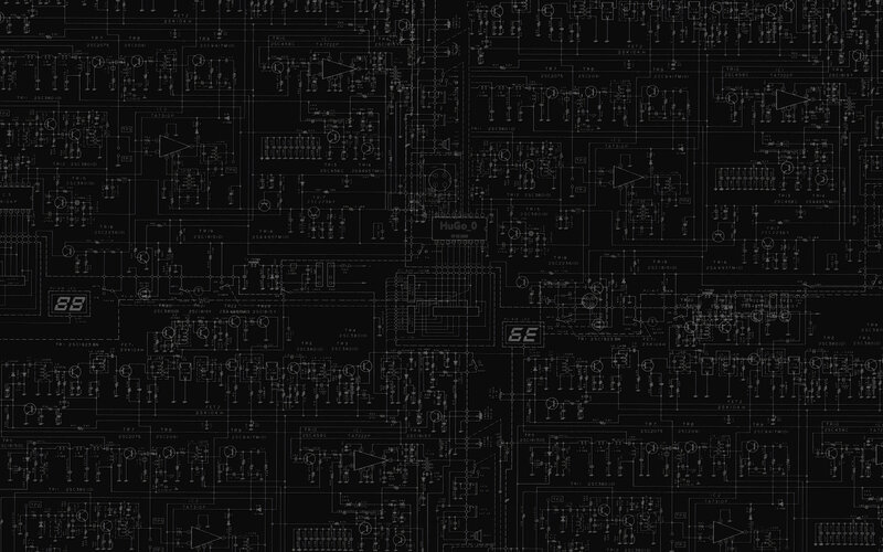 Circuit Board Schematic — Black, Technical