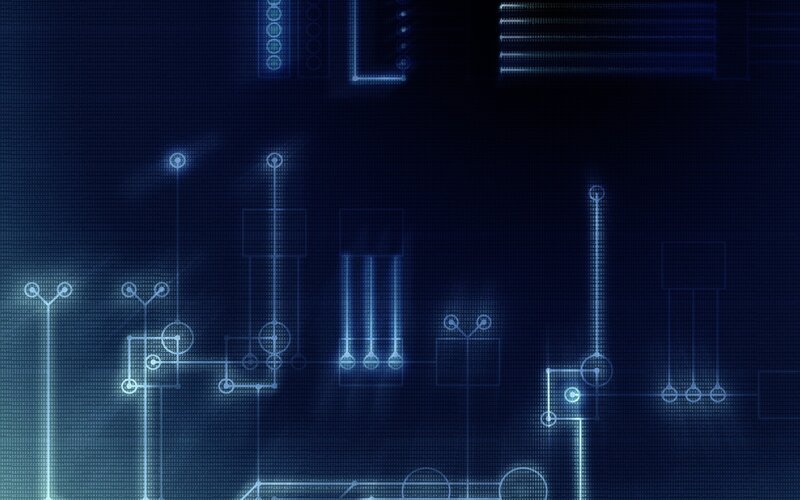 Circuit Board Schematic — Blue, Technological, Digital Art, Electronics