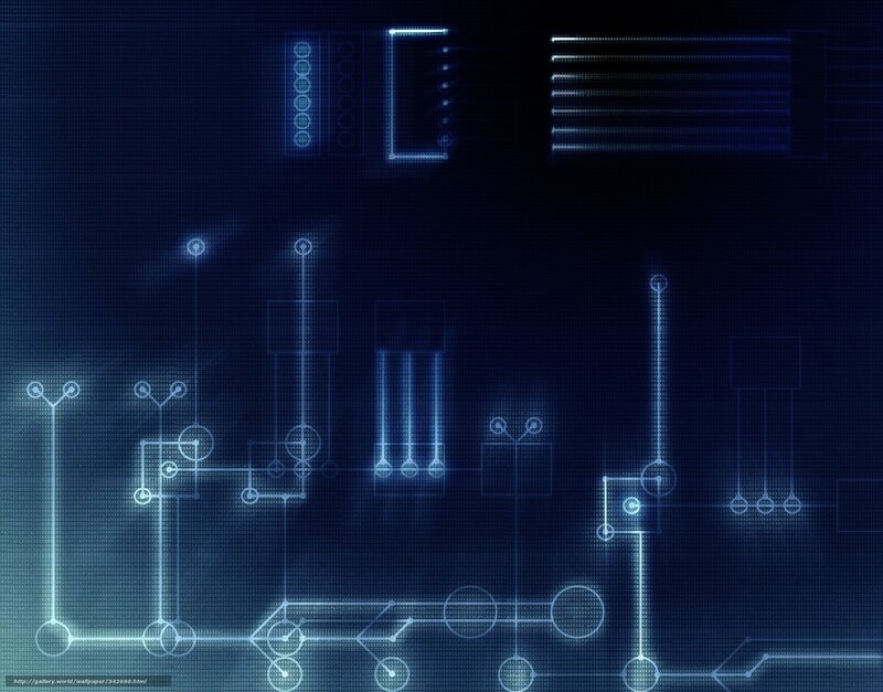 Circuit Board Schematic — Blue, Technological, Digital Art