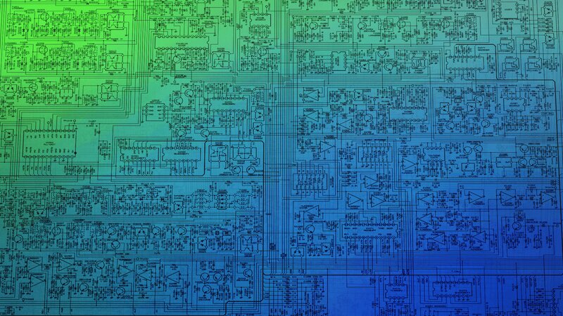 Circuit Board Schematic — Green, Technical