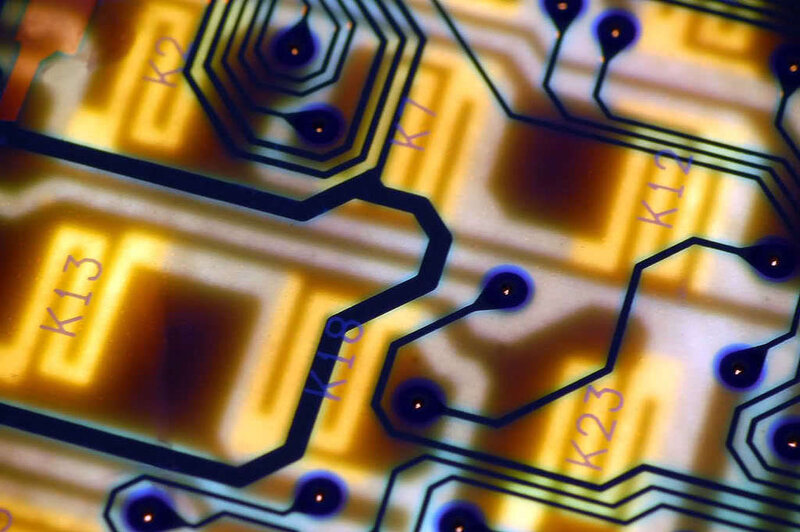 Circuit Board Traces — Yellow