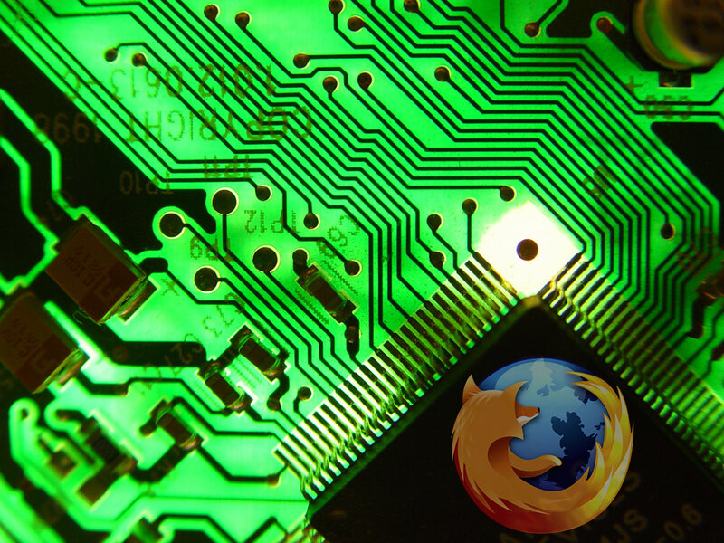 circuit board with firefox logo