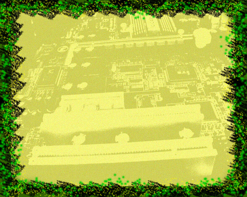 circuit board with green border
