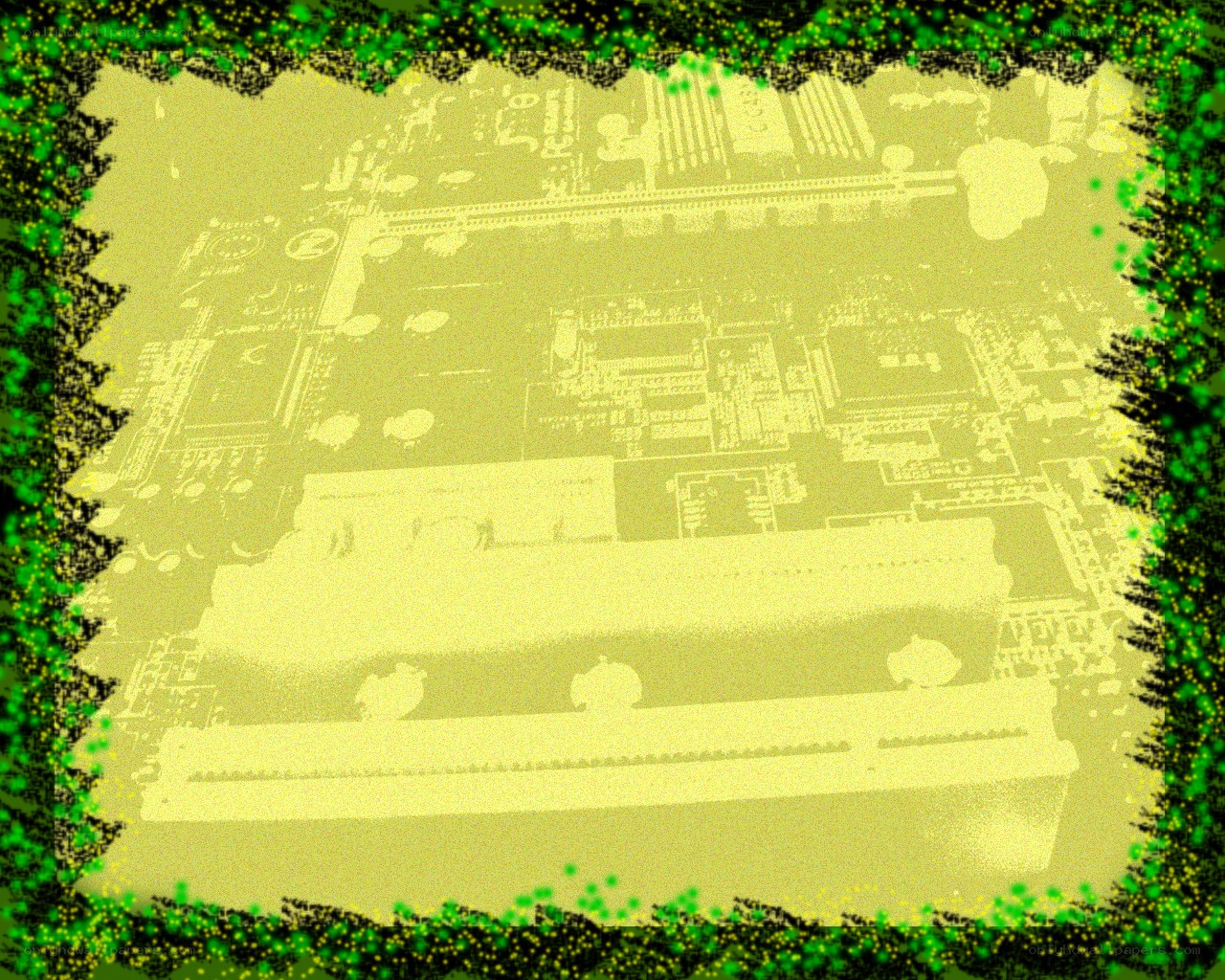 circuit board with green border
