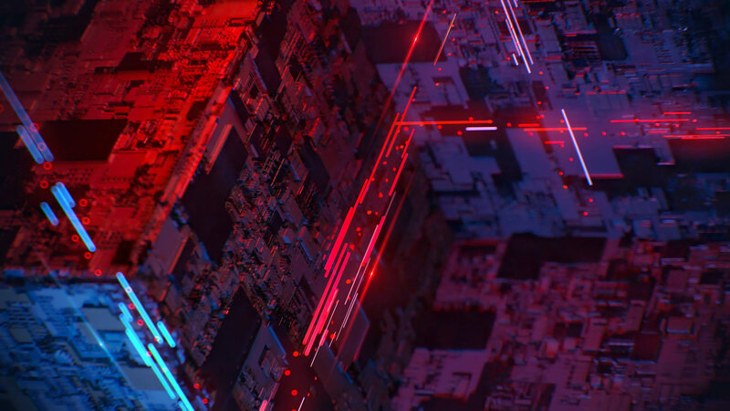 Circuit Board with Light Trails