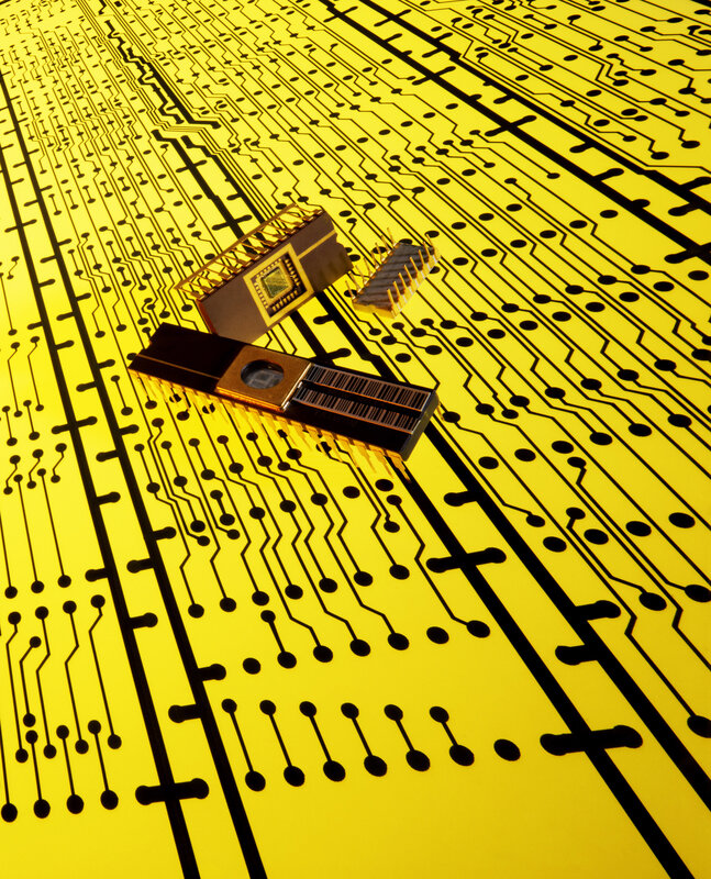circuit board with microchips