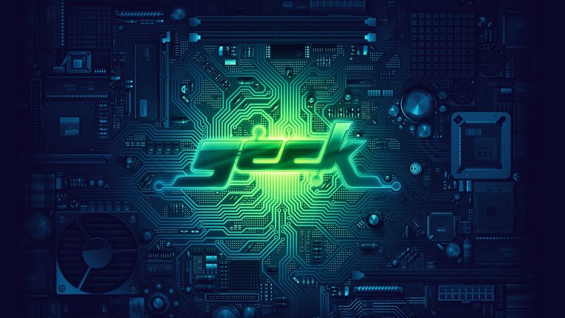 Circuit Board with Text — Blue, Technological, Digital Art, Chip