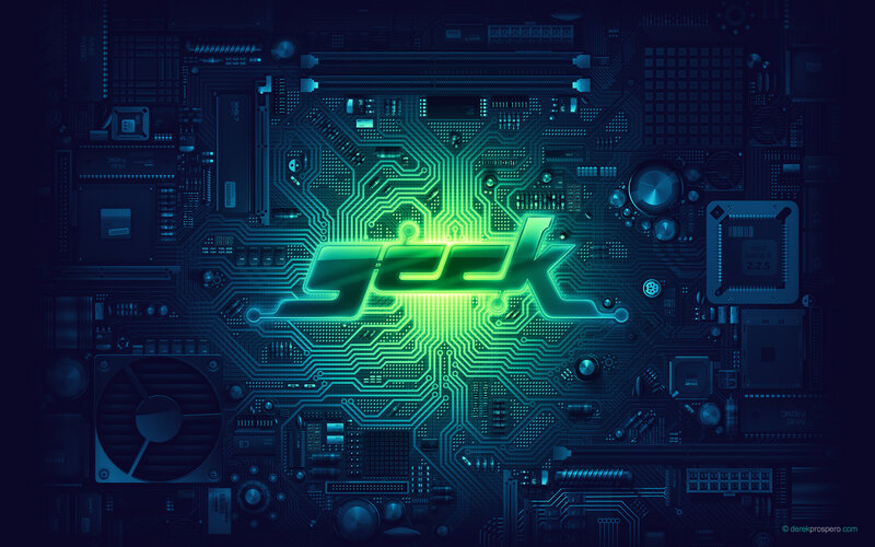 Circuit Board with Text — Blue