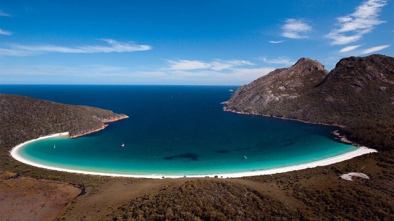 Circular Bay with White Sand — Blue, Serene
