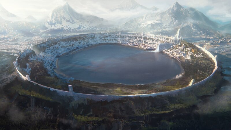 Circular City with Lake