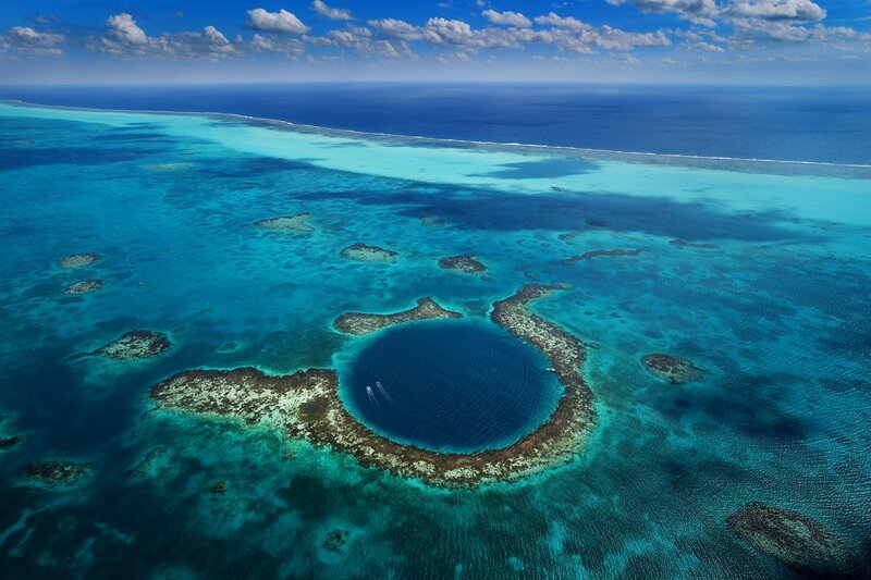 Circular Coral Atoll — Blue, Serene, Afternoon, Photograph