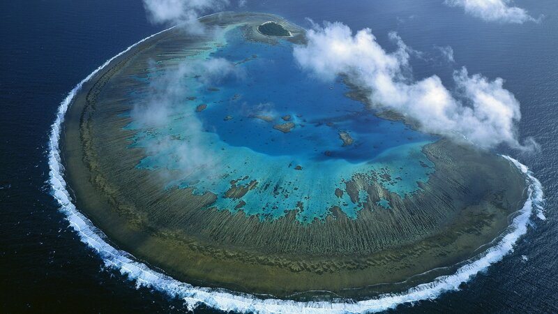 Circular Coral Atoll — Blue, Serene, Afternoon