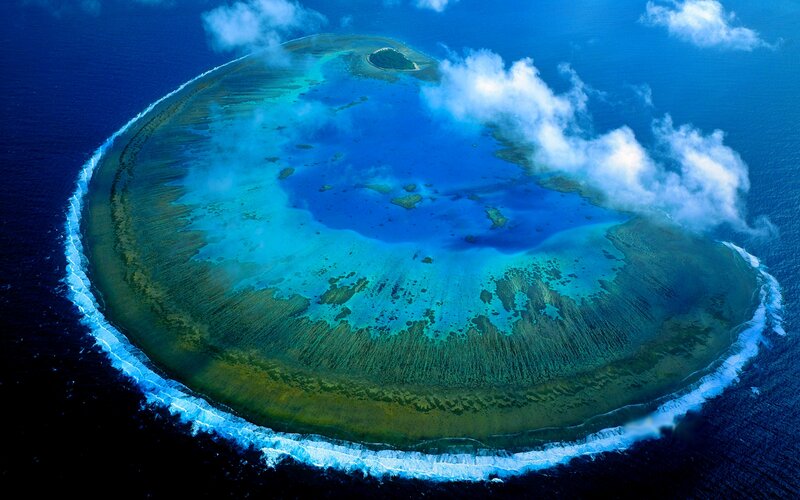 Circular Coral Atoll — Blue, Serene