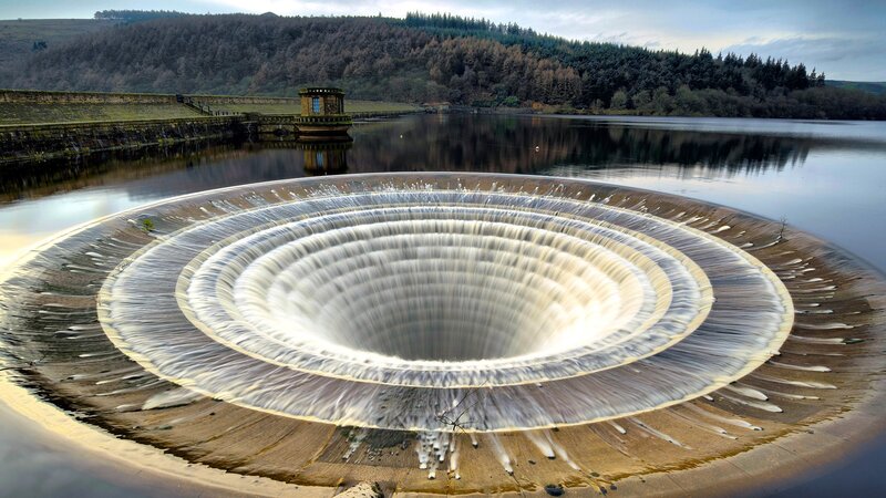 Circular Dam Spillway — Brown