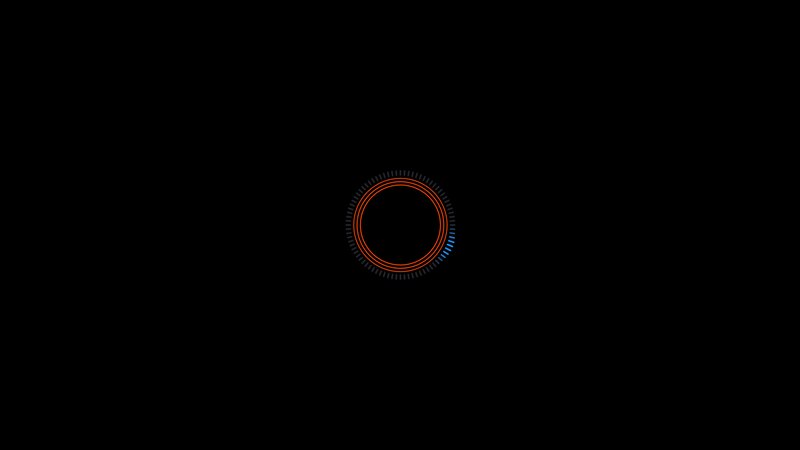 Circular Digital Interface — Black, Minimalist