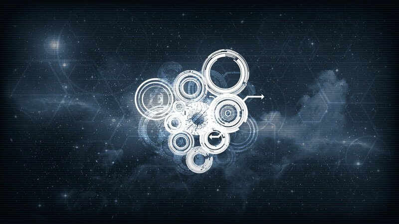 Circular Digital Interface — Blue