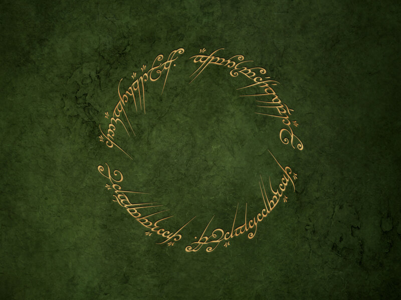 Circular Elvish Script — Green, Mysterious