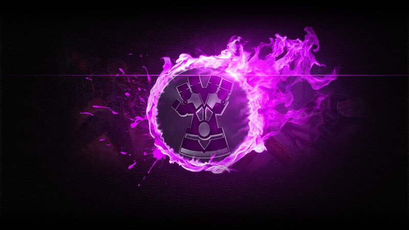 Circular Emblem with Purple Flames