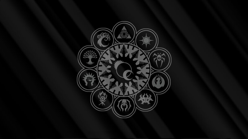Circular Emblem with Symbols — Black