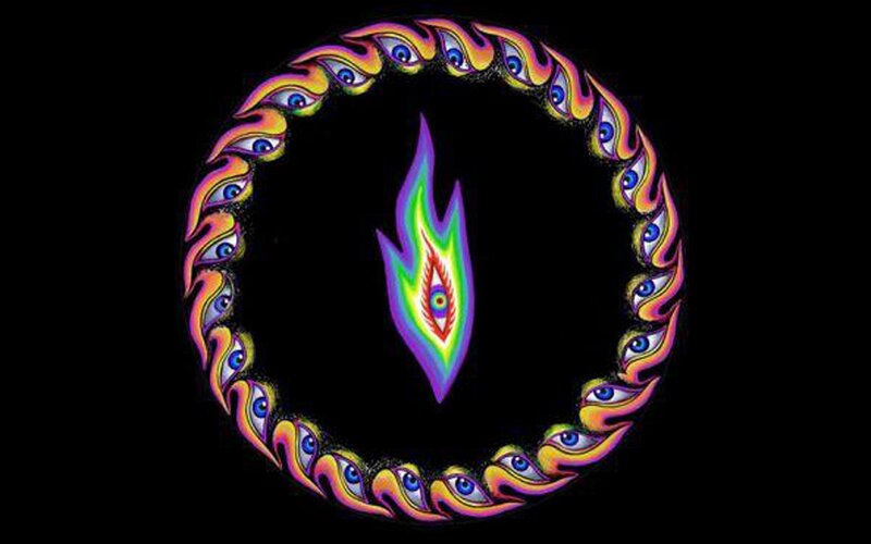 circular eye and flame design