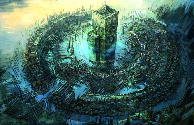 Circular fortress with central tower