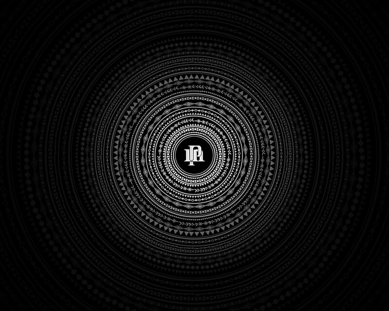 circular geometric pattern with logo