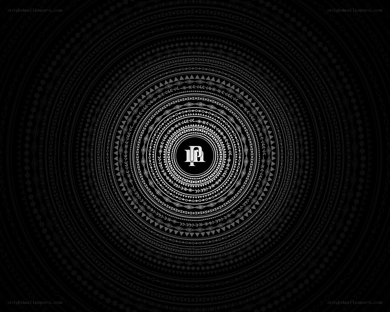 circular geometric pattern with logo