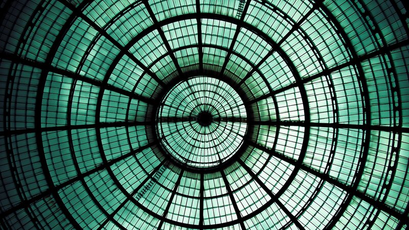 circular glass ceiling dome