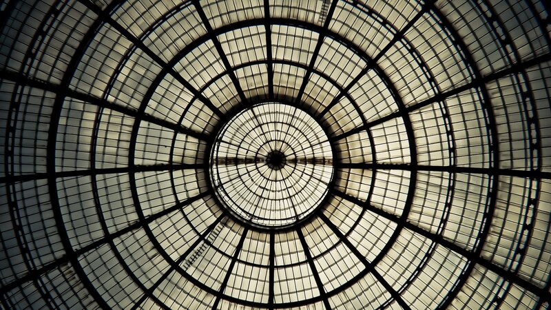Circular glass ceiling structure