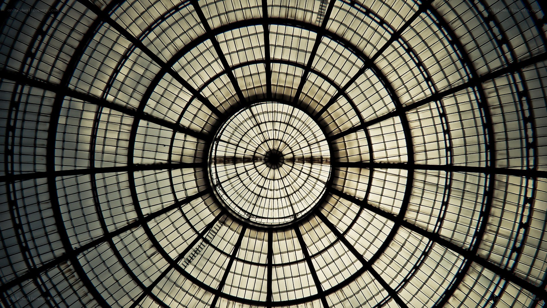 Circular glass ceiling structure
