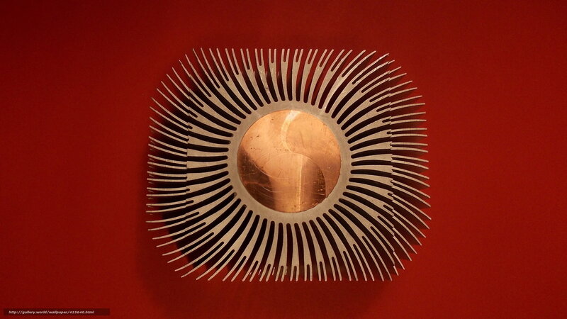 circular heat sink on red
