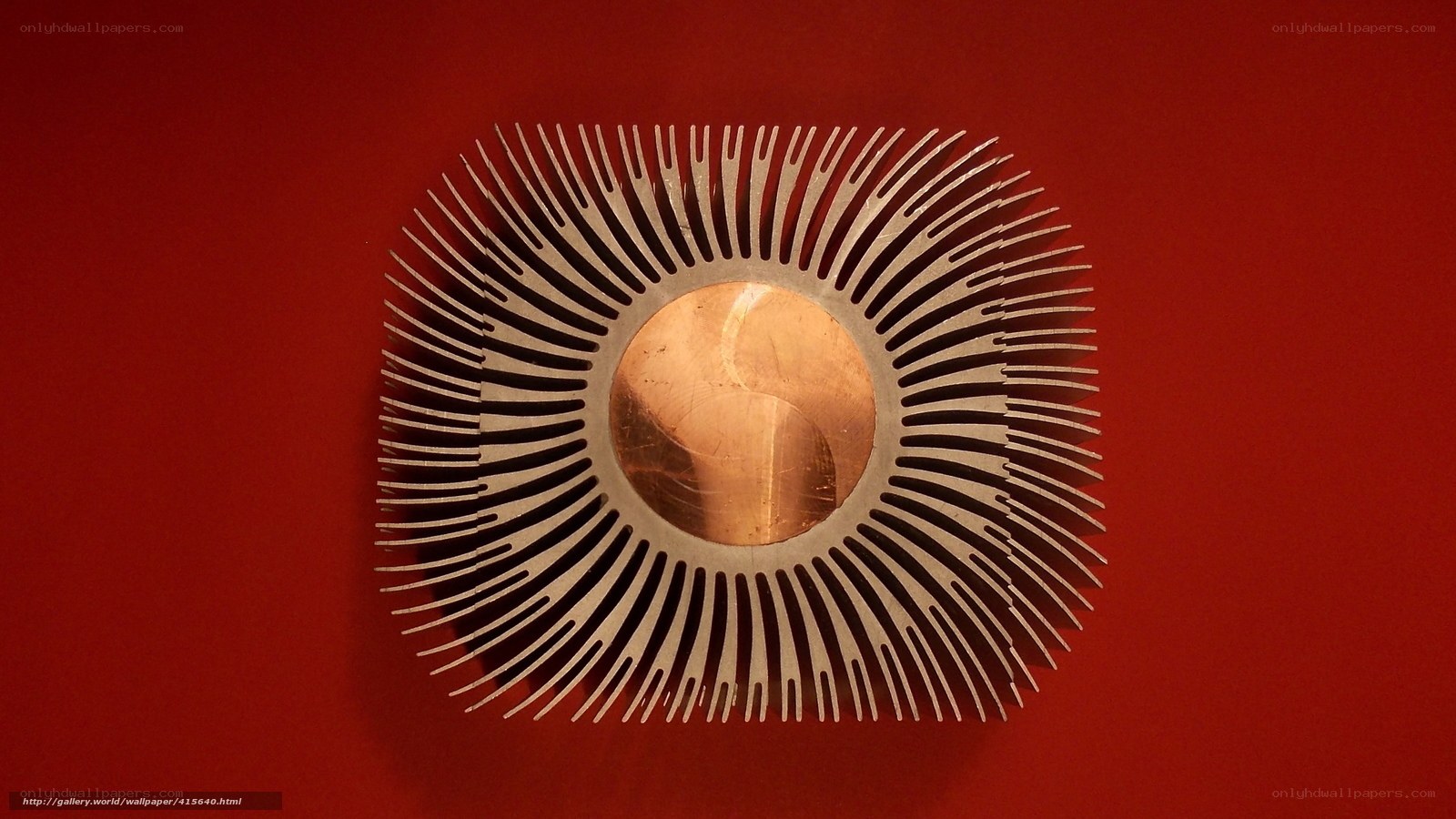 circular heat sink on red