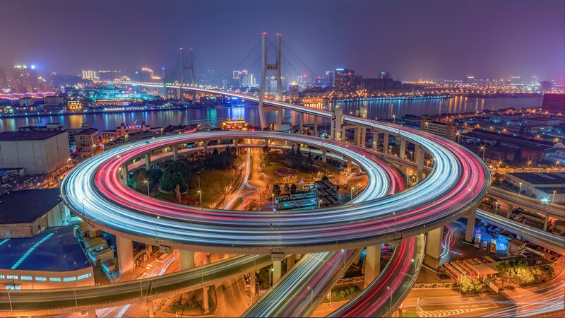 Circular Highway Interchange — Blue