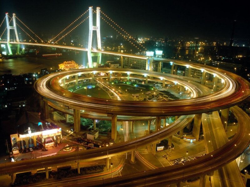 Circular Highway Interchange — Yellow, Dramatic