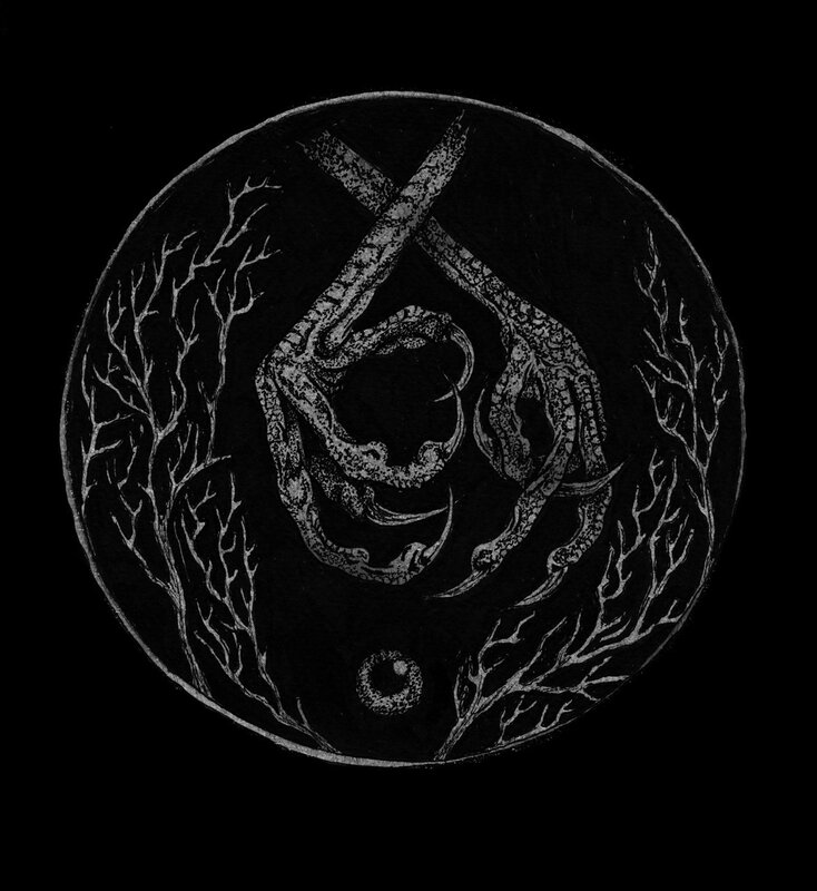 Circular Illustration with Tentacles