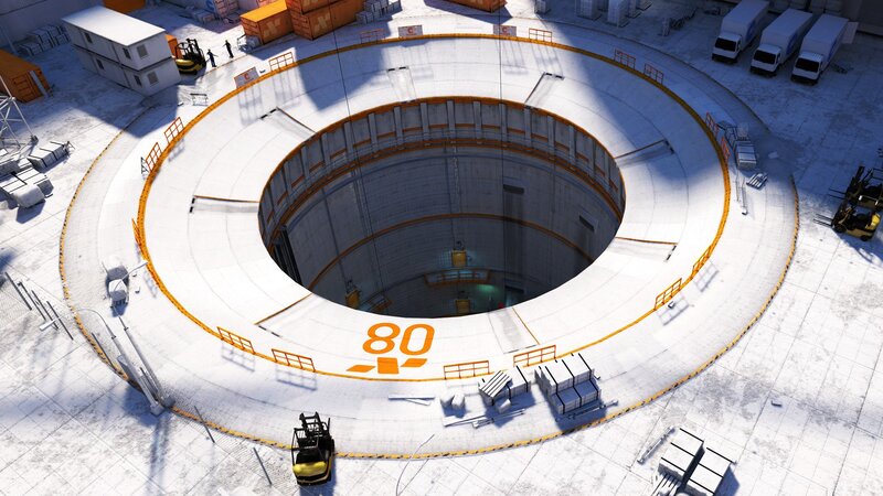 Circular industrial shaft