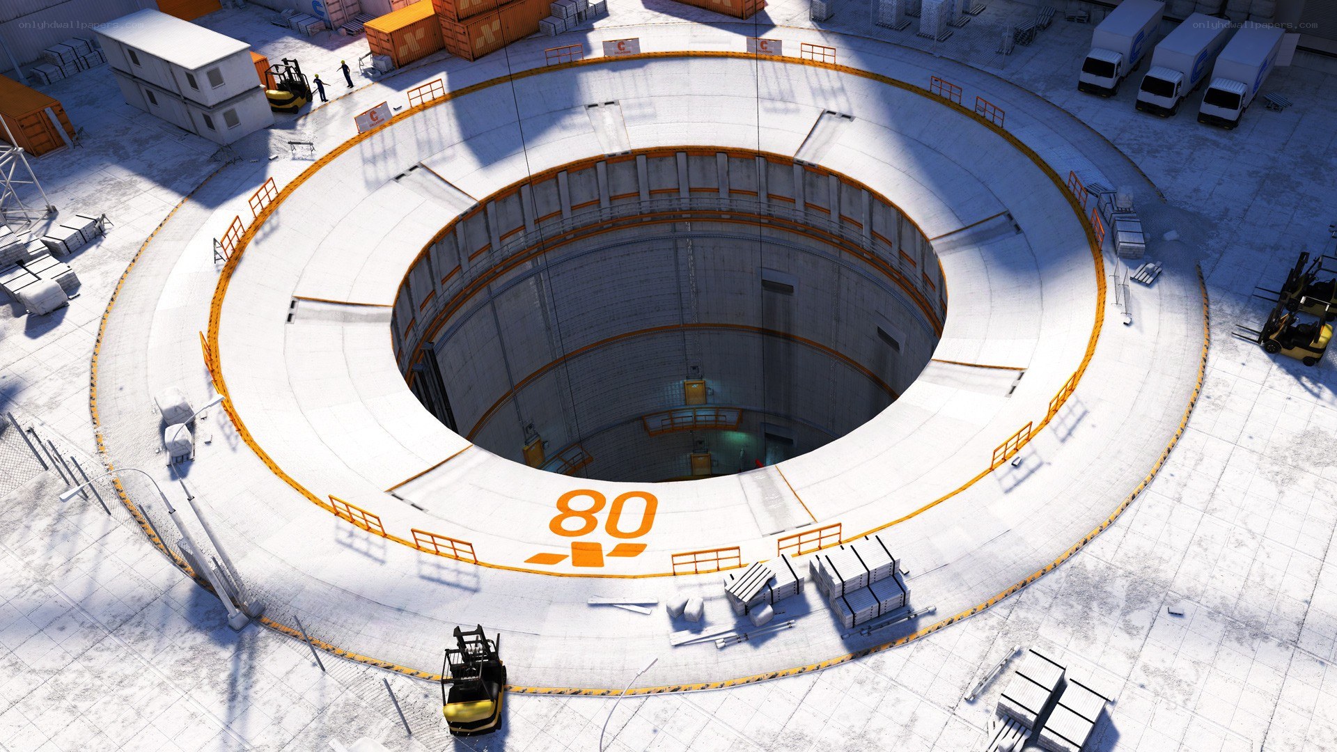 Circular industrial shaft
