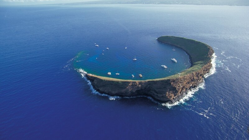 Circular Island in Ocean