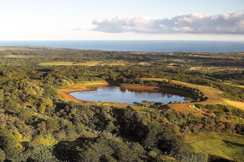 Circular Lake in Forest — Green