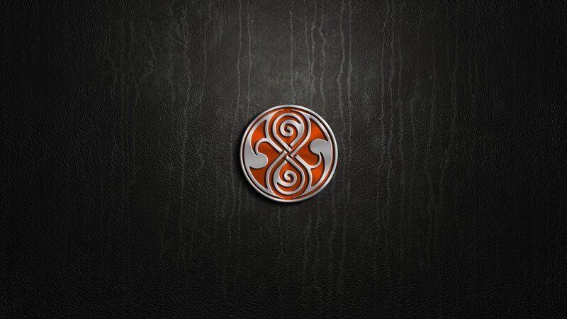 Circular Logo on Leather — Black