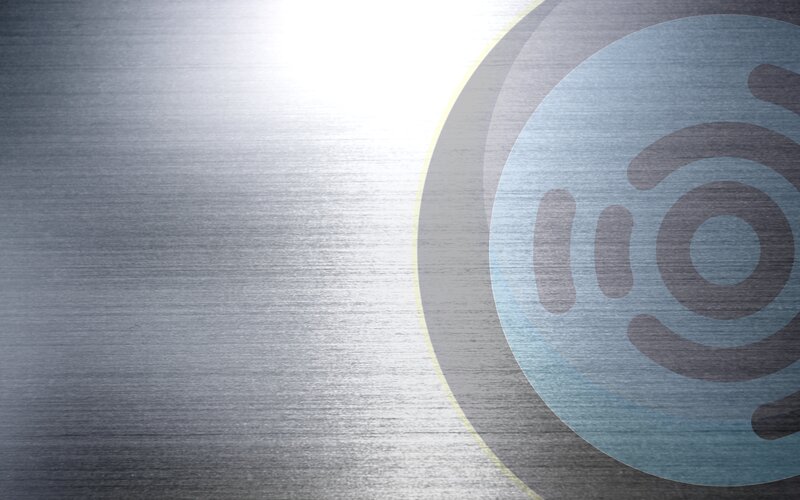 Circular Logo on Metal — Gray