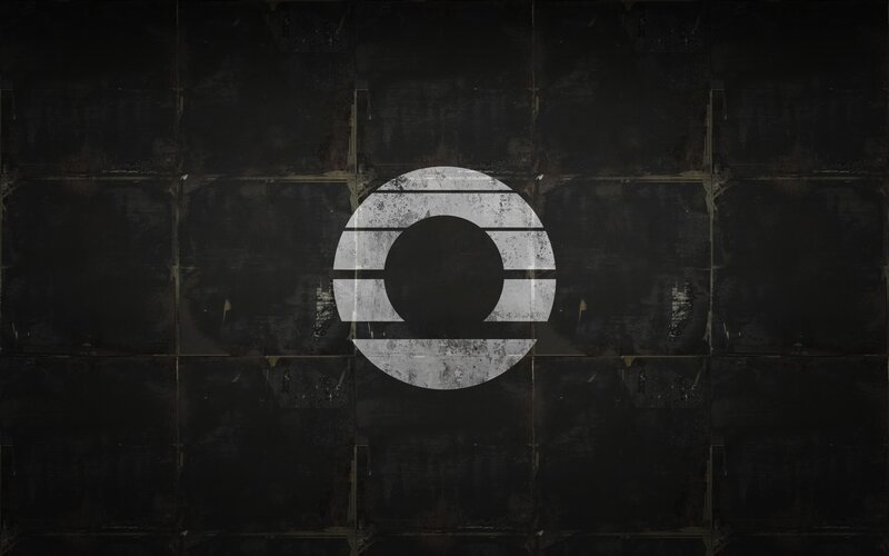 Circular Logo on Wall — Black, Dark