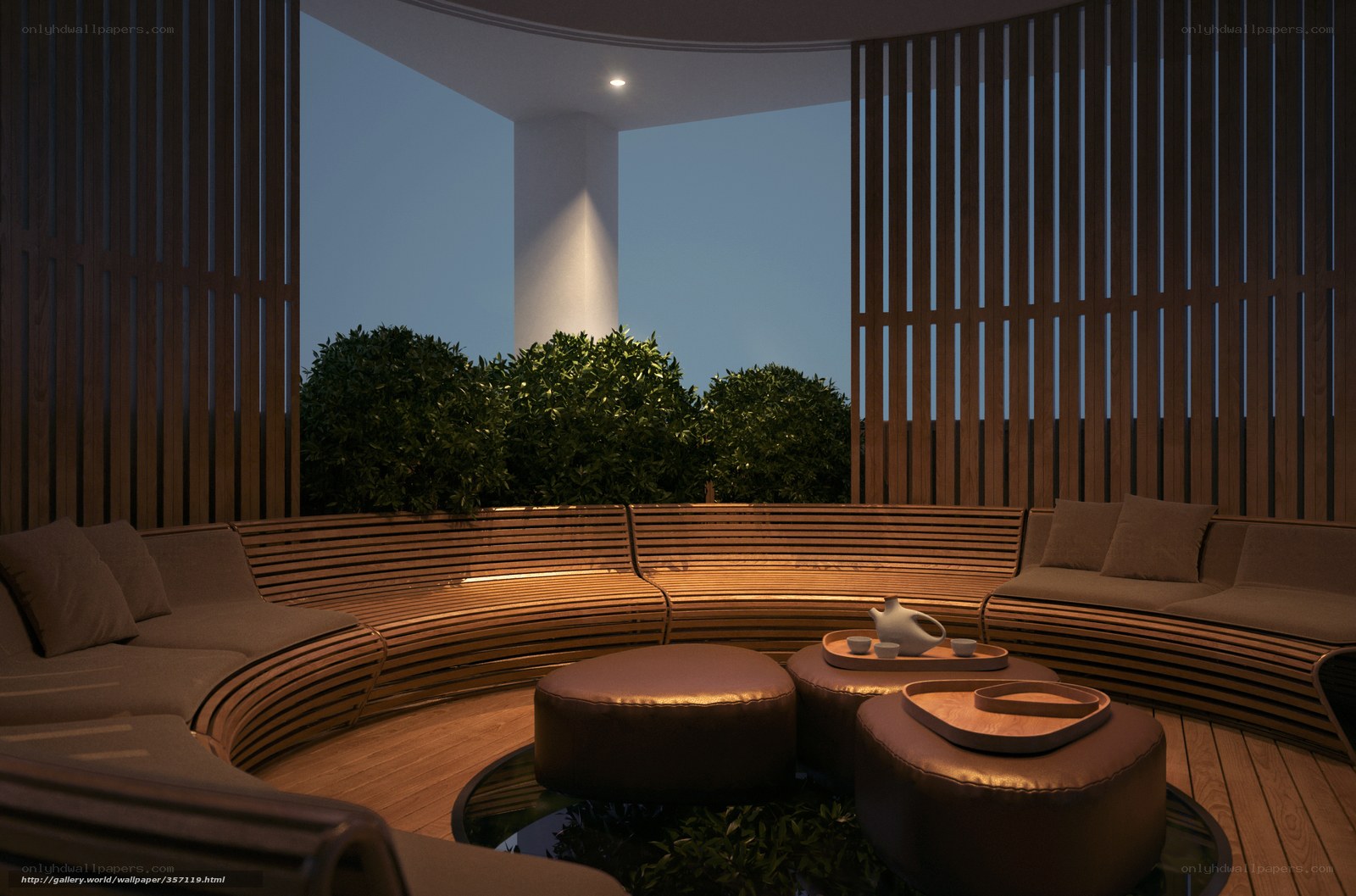 Circular lounge seating area
