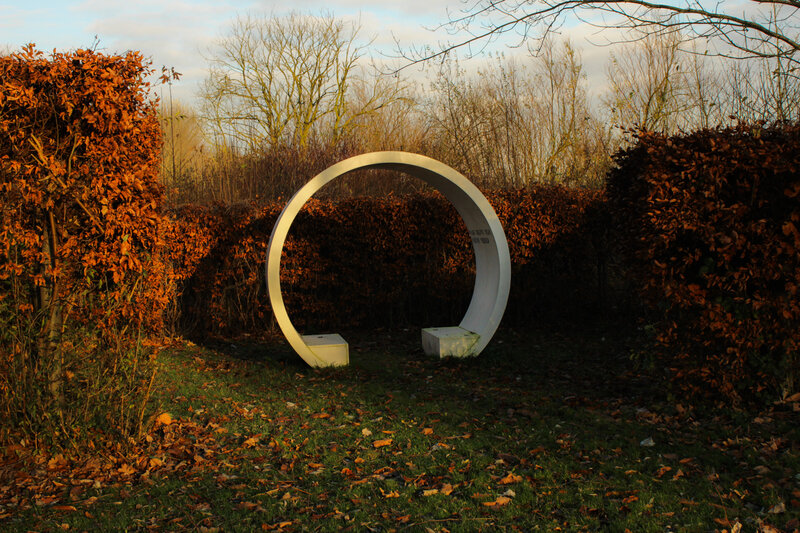 Circular Sculpture in Garden