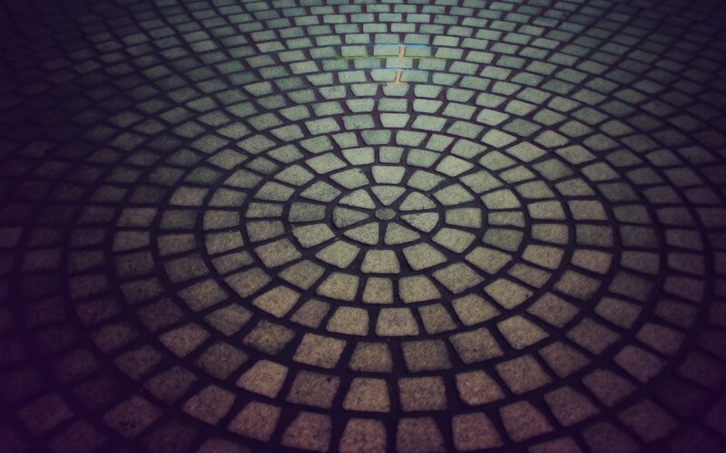 Circular Stone Pavement — Gray