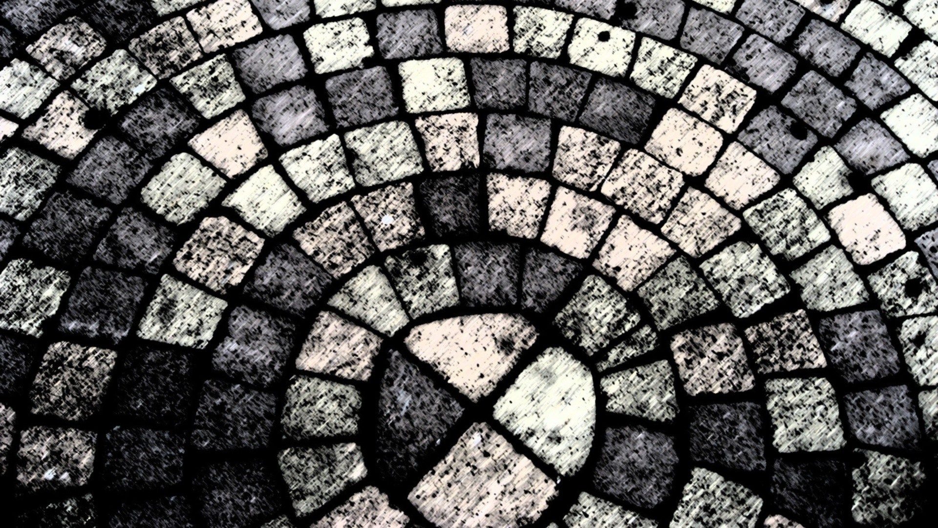 circular stone pavement pattern