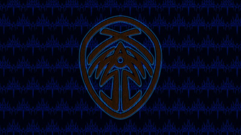 Circular Symbol on Patterned Background